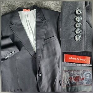 Tiglio Rosso Men's Blazer Suit Jacket 52L Navy Super 150s Wool Made In Italy